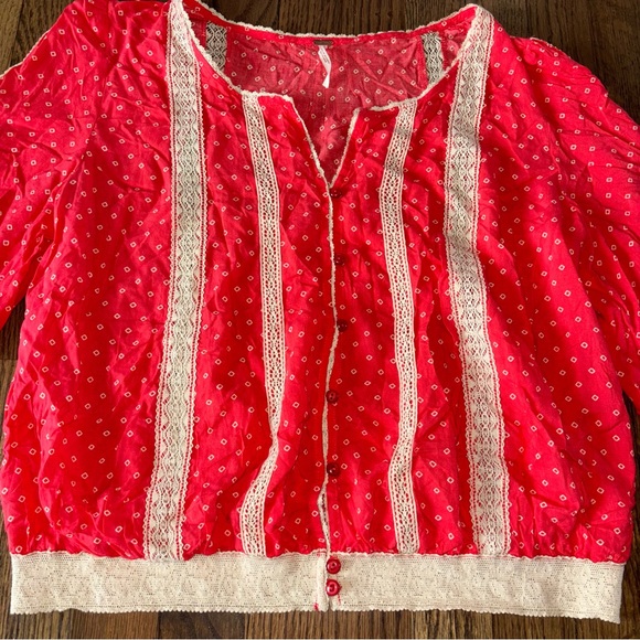 Free People Women’s Peasant Blouse Size S - Picture 2 of 13